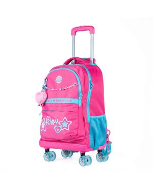 Kit Mochila de Rodinha Feminina, Lancheira Térmica Juvenil BG Joy Rosa – foto 5