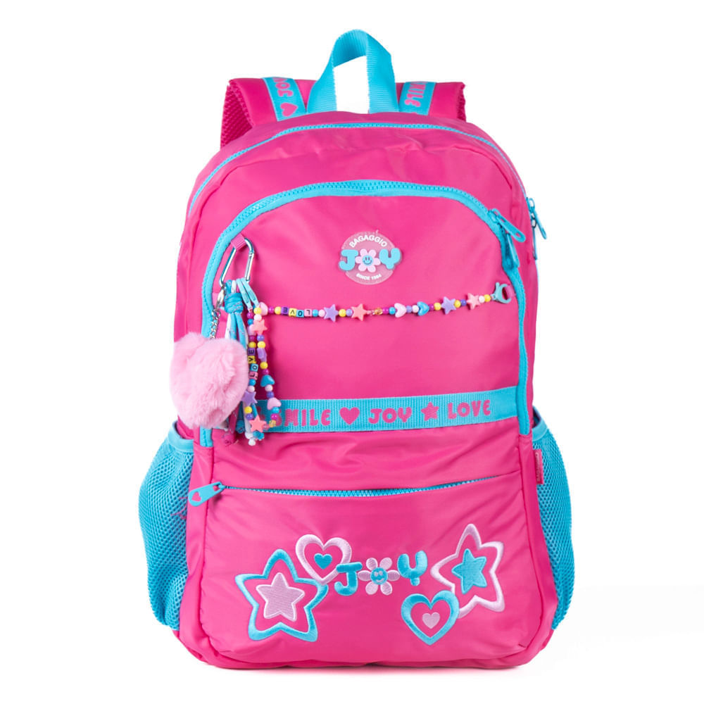 Mochila Escolar Feminina Juvenil BG Joy Rosa