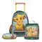 Kit Mochila de Rodinha, Lancheira Térmica, Estojo  Infantil  Masculino Simba Rei Leão Verde