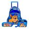 Kit Mochila de Rodinhas Masculina, Lancheira Térmica e Estojo Patrulha Canina Chase Azul Escuro