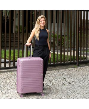 Mala Grande 32 Kg Com Balança Embutida Polipropileno 4 Rodas Swiss One Onix Lilás – foto 2