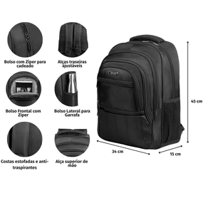 Mochila Masculina Executiva para Notebook Tech Preta – foto 2
