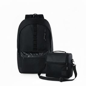 Kit Mochila, Lancheira Masculina BG Net Preta