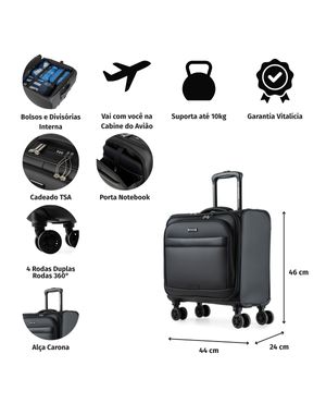 Mala Briefcase Executiva Advanced Preta – foto 4