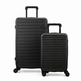 Conjunto de Malas Policarbonato 4 Rodas Nova Bahamas P e G Preta