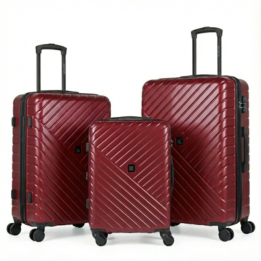 Conjunto de Malas ABS 4 Rodas P, M e G Detroit Vermelha